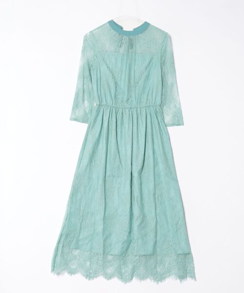 DRESS LAB（ドレスラボ）の「【結婚式/オケージョンドレス】総レース チュールワンピースドレス（ドレス・レディース・ブラック/ブルー系その他/ピンクベージュ/ブルーグリーン・S/M/L）」の5枚目の写真