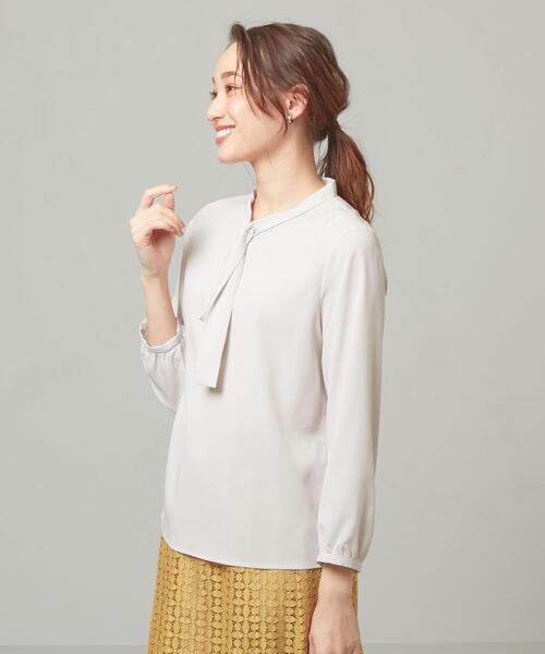 closet story（クローゼットストーリー）の「＜closet story＞  F/PL タイブラウス（シャツ/ブラウス・レディース・ライトグレー/ライム/ライトピンク・FREE）」の2枚目の写真