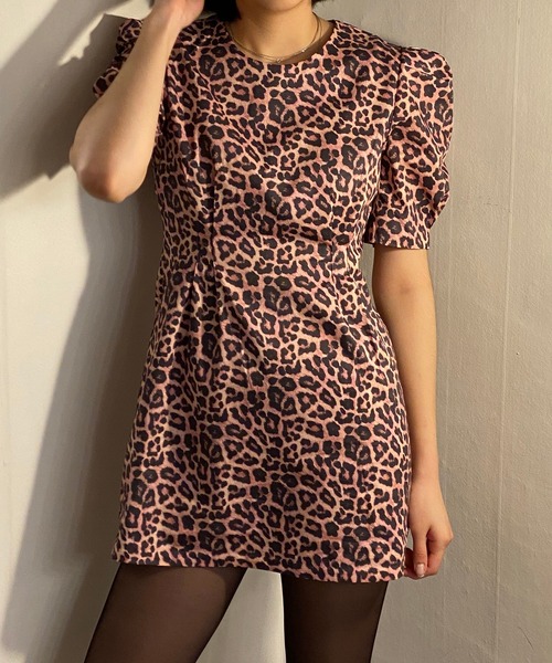 セール Korea Select ワンピース レオパードミニドレス ワンピース Mayree メイリー のファッション