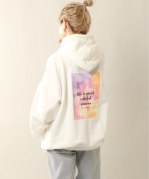 裏起毛カラフルキャンバスフーディ