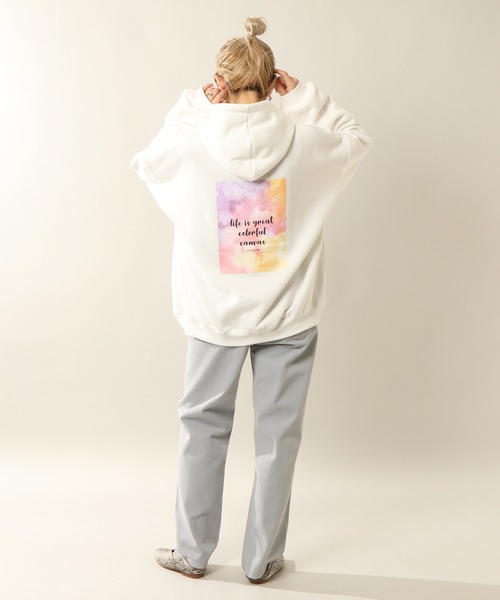 notch.（ノッチ）の「裏起毛カラフルキャンバスフーディ（パーカー・レディース・ダークグレー/オフホワイト・M）」の11枚目の写真