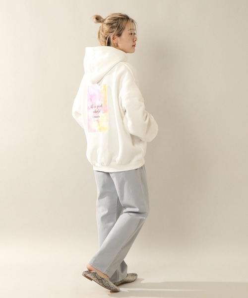 notch.（ノッチ）の「裏起毛カラフルキャンバスフーディ（パーカー・レディース・ダークグレー/オフホワイト・M）」の10枚目の写真