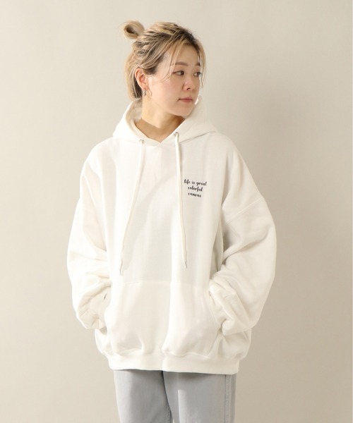 notch.（ノッチ）の「裏起毛カラフルキャンバスフーディ（パーカー・レディース・ダークグレー/オフホワイト・M）」の12枚目の写真