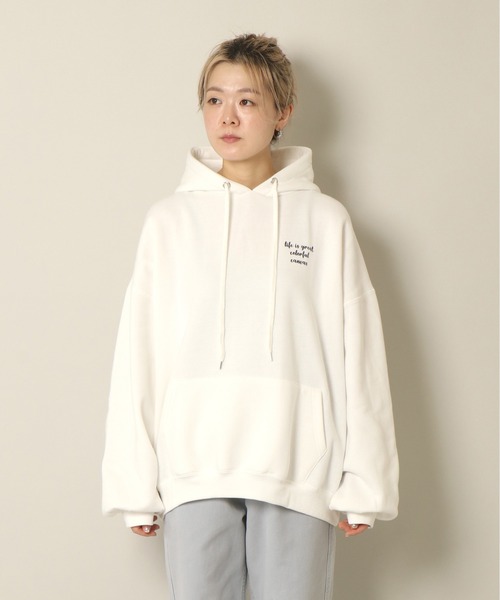 notch.（ノッチ）の「裏起毛カラフルキャンバスフーディ（パーカー・レディース・ダークグレー/オフホワイト・M）」の8枚目の写真