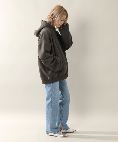 notch.（ノッチ）の「裏起毛カラフルキャンバスフーディ（パーカー・レディース・ダークグレー/オフホワイト・M）」の15枚目の写真