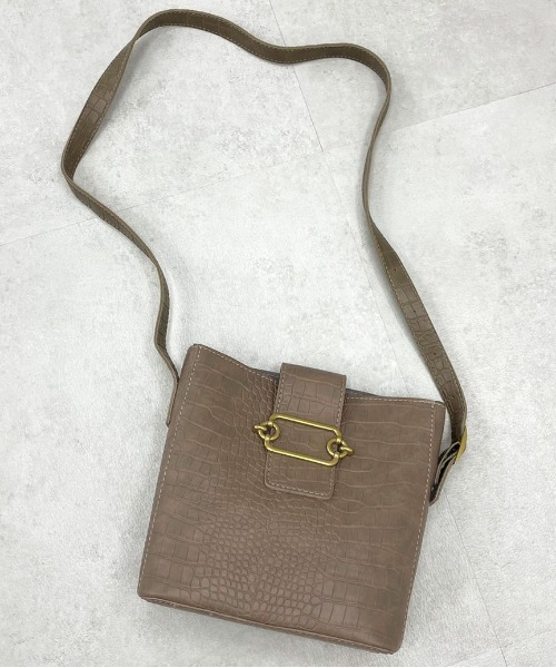 apres jour mignon(アプレジュールミニョン)の「【apresjour mignon×ARIAZ】ポーチ付きバックル型押しショルダーバッグ(ショルダーバッグ・レディース・ブラック/モカ/ダークブラウン・ONESIZE)」の7枚目の写真