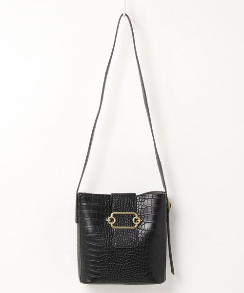 apres jour mignon(アプレジュールミニョン)の「【apresjour mignon×ARIAZ】ポーチ付きバックル型押しショルダーバッグ(ショルダーバッグ・レディース・ブラック/モカ/ダークブラウン・ONESIZE)」の14枚目の写真