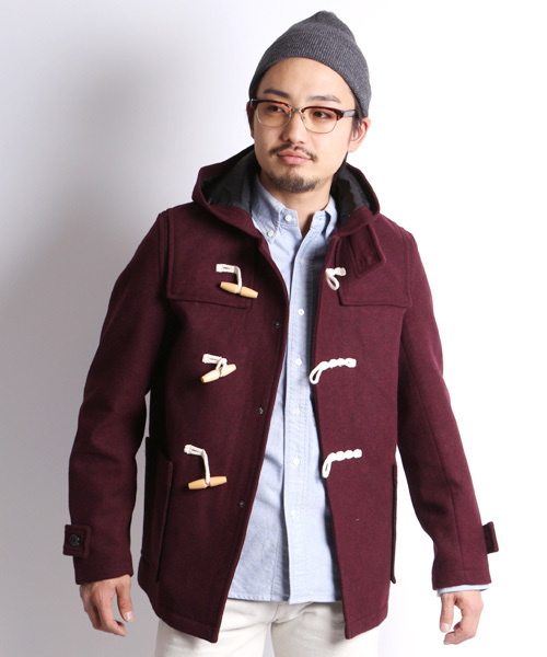 Denime（ドゥニーム）の「MELTON MIDLLE DUFFLE COAT（ダッフルコート・メンズ・ブラック/グレー/ベージュ/ネイビー/ワイン・MEDIUM/LARGE/SMALL）」の5枚目の写真