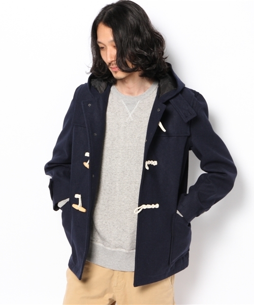 Denime（ドゥニーム）の「MELTON MIDLLE DUFFLE COAT（ダッフルコート・メンズ・ブラック/グレー/ベージュ/ネイビー/ワイン・MEDIUM/LARGE/SMALL）」の9枚目の写真