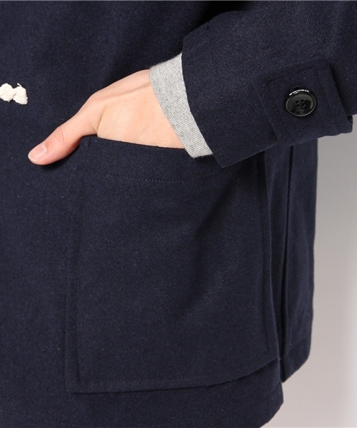 Denime（ドゥニーム）の「MELTON MIDLLE DUFFLE COAT（ダッフルコート・メンズ・ブラック/グレー/ベージュ/ネイビー/ワイン・MEDIUM/LARGE/SMALL）」の13枚目の写真