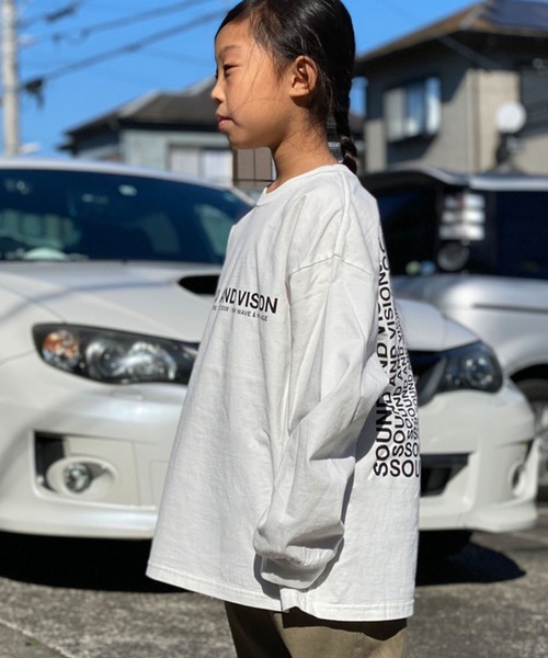 GROOVY COLORS（グルービーカラーズ）の「GROOVY COLORS/グルービーカラーズ SOUN&VISION BAT WING L/S TEE 長袖Tシャツ/ロンT（Tシャツ/カットソー・キッズ・ホワイト/オレンジ・130/140）」の10枚目の写真