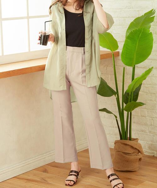 INGNI（イング）の「セミフレアセンタープレスパンツ／SETUP対応（その他パンツ・レディース・ブルー/オレンジ/ミント/ピンク/ライトベージュ/アイボリー/ブラック・FREE）」の4枚目の写真