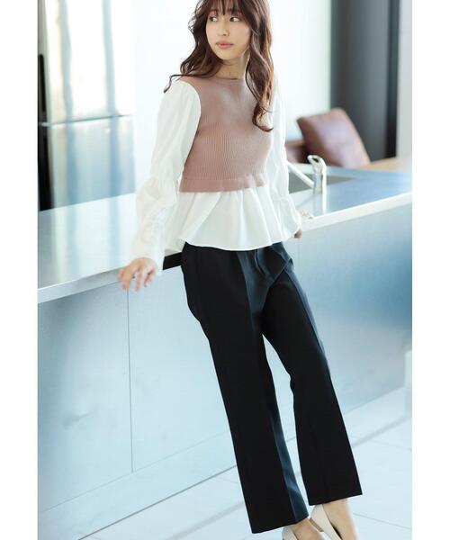 INGNI（イング）の「セミフレアセンタープレスパンツ／SETUP対応（その他パンツ・レディース・ブルー/オレンジ/ミント/ピンク/ライトベージュ/アイボリー/ブラック・FREE）」の13枚目の写真