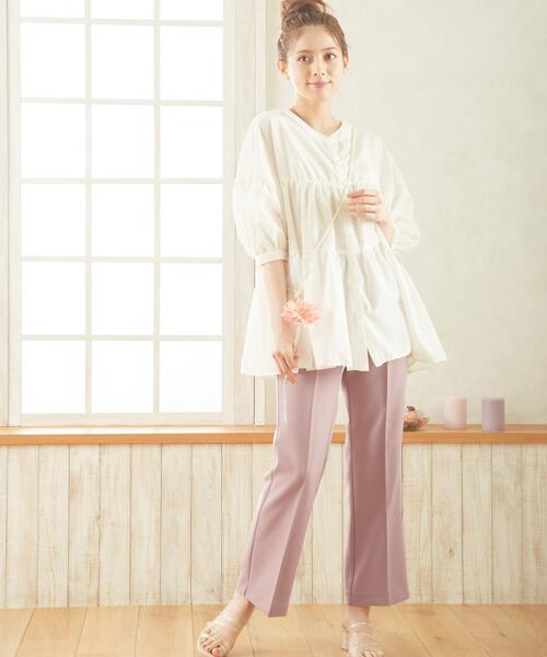 INGNI（イング）の「セミフレアセンタープレスパンツ／SETUP対応（その他パンツ・レディース・ブルー/オレンジ/ミント/ピンク/ライトベージュ/アイボリー/ブラック・FREE）」の14枚目の写真