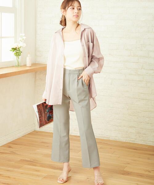 INGNI（イング）の「セミフレアセンタープレスパンツ／SETUP対応（その他パンツ・レディース・ブルー/オレンジ/ミント/ピンク/ライトベージュ/アイボリー/ブラック・FREE）」の16枚目の写真