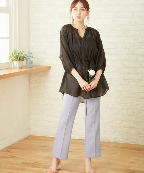 INGNI（イング）の「セミフレアセンタープレスパンツ／SETUP対応（その他パンツ・レディース・ブルー/オレンジ/ミント/ピンク/ライトベージュ/アイボリー/ブラック・FREE）」の17枚目の写真