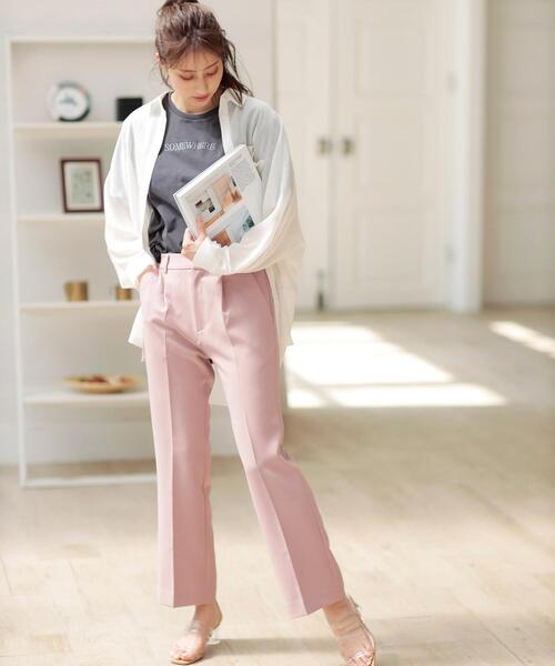 INGNI（イング）の「セミフレアセンタープレスパンツ／SETUP対応（その他パンツ・レディース・ブルー/オレンジ/ミント/ピンク/ライトベージュ/アイボリー/ブラック・FREE）」の19枚目の写真