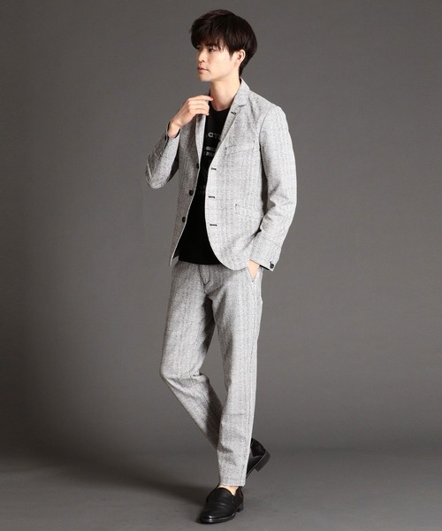 NICOLE CLUB FOR MEN（ニコルクラブフォーメン）の「シアサッカーデザインジャケット（テーラードジャケット・メンズ・ホワイト/グレー/チャコールグレー・X-LARGE/LARGE/XX-LARGE/MEDIUM）」の5枚目の写真