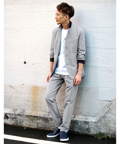 NICOLE CLUB FOR MEN（ニコルクラブフォーメン）の「シアサッカーデザインジャケット（テーラードジャケット・メンズ・ホワイト/グレー/チャコールグレー・X-LARGE/LARGE/XX-LARGE/MEDIUM）」の7枚目の写真