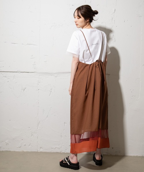 MARECHAL TERRE 洗える プリーツコンビネーション キャミワンピ