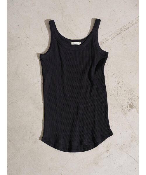 earth music&ecology（アースミュージックアンドエコロジー）の「チェーン柄リブタンクトップ ＊（タンクトップ・レディース・グレイッシュベージュ/ブラック/アイボリー/ピンクベージュ・M/S）」の5枚目の写真