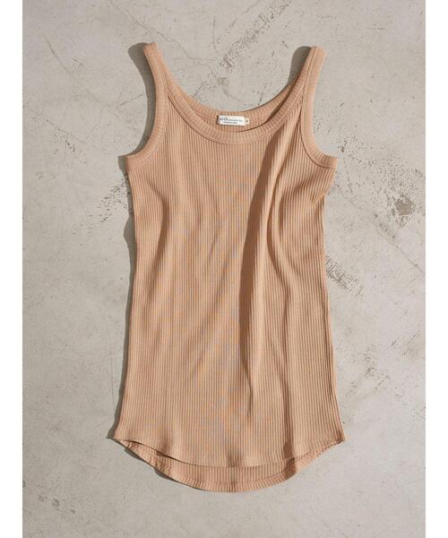earth music&ecology（アースミュージックアンドエコロジー）の「チェーン柄リブタンクトップ ＊（タンクトップ・レディース・グレイッシュベージュ/ブラック/アイボリー/ピンクベージュ・M/S）」の8枚目の写真