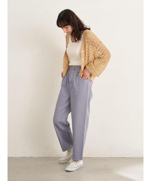 earth music&ecology（アースミュージックアンドエコロジー）の「チェーン柄リブタンクトップ ＊（タンクトップ・レディース・グレイッシュベージュ/ブラック/アイボリー/ピンクベージュ・M/S）」の11枚目の写真