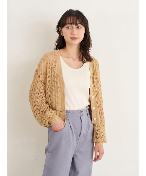 earth music&ecology（アースミュージックアンドエコロジー）の「チェーン柄リブタンクトップ ＊（タンクトップ・レディース・グレイッシュベージュ/ブラック/アイボリー/ピンクベージュ・M/S）」の13枚目の写真