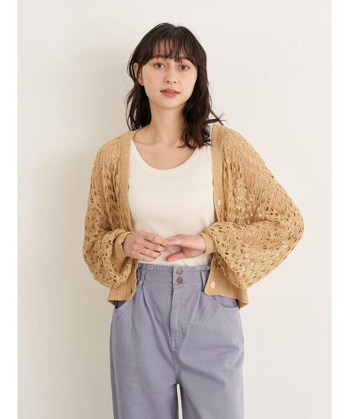 earth music&ecology（アースミュージックアンドエコロジー）の「チェーン柄リブタンクトップ ＊（タンクトップ・レディース・グレイッシュベージュ/ブラック/アイボリー/ピンクベージュ・M/S）」の14枚目の写真