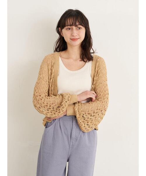 earth music&ecology（アースミュージックアンドエコロジー）の「チェーン柄リブタンクトップ ＊（タンクトップ・レディース・グレイッシュベージュ/ブラック/アイボリー/ピンクベージュ・M/S）」の15枚目の写真