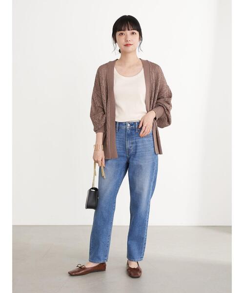 earth music&ecology（アースミュージックアンドエコロジー）の「チェーン柄リブタンクトップ ＊（タンクトップ・レディース・グレイッシュベージュ/ブラック/アイボリー/ピンクベージュ・M/S）」の19枚目の写真