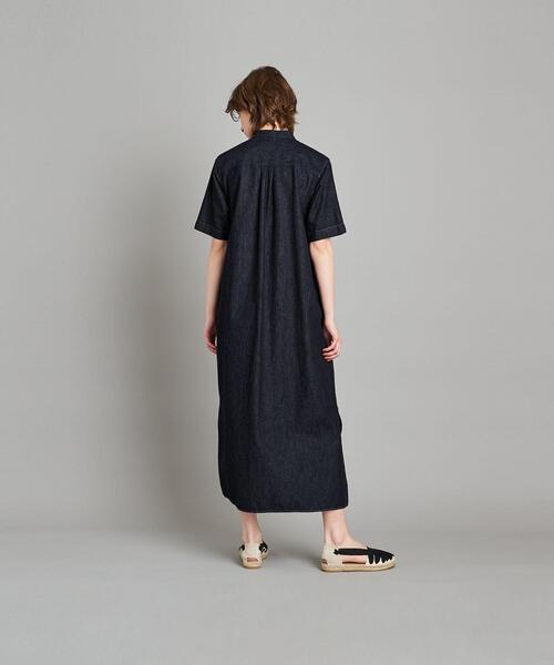 美品 Steven Alan コットン ボーダー柄 膝丈 BDシャツワンピース 美品 Steven Alan コットン ボーダー柄 膝丈 BDシャツワンピース