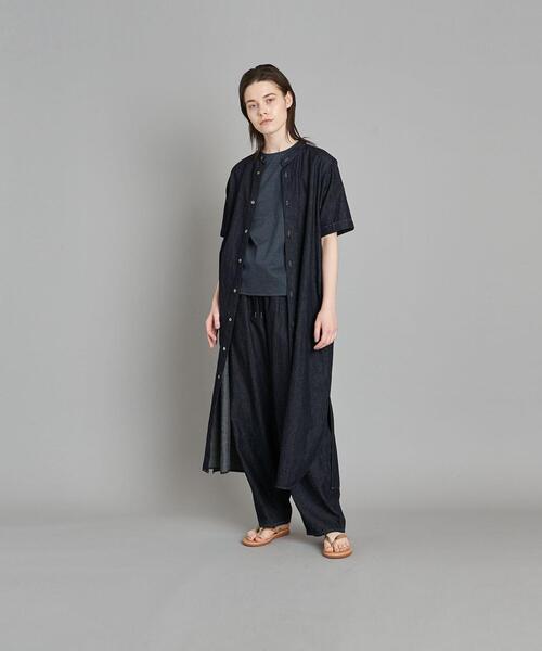 Steven Alan（スティーブンアラン）の「＜Steven Alan＞DENIM HALF SLEEVE DRESS/ワンピース（シャツワンピース・レディース・ネイビー/ナチュラル・MEDIUM/SMALL）」の4枚目の写真
