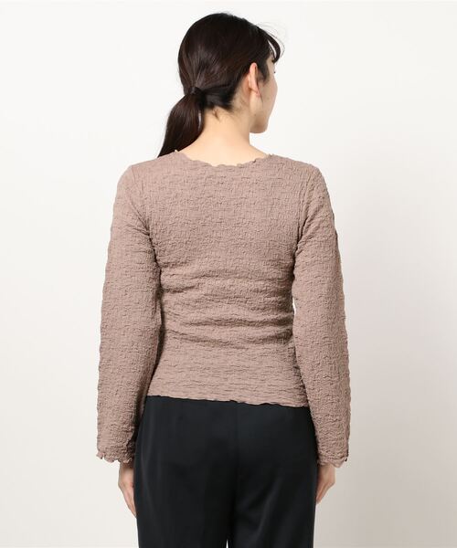 CONSCIOUS DAY（コンシャスデイ）の「シャーリングカット長袖トップス/AC1002（Tシャツ/カットソー・レディース・ベージュ/ブラウン/パープル・ﾌﾘ-）」の9枚目の写真