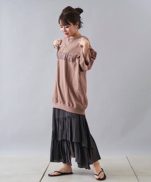 DouDou（ドゥドゥ）の「ティアードスカート（スカート・レディース・ホワイト/チャコールグレー・FREE）」の17枚目の写真