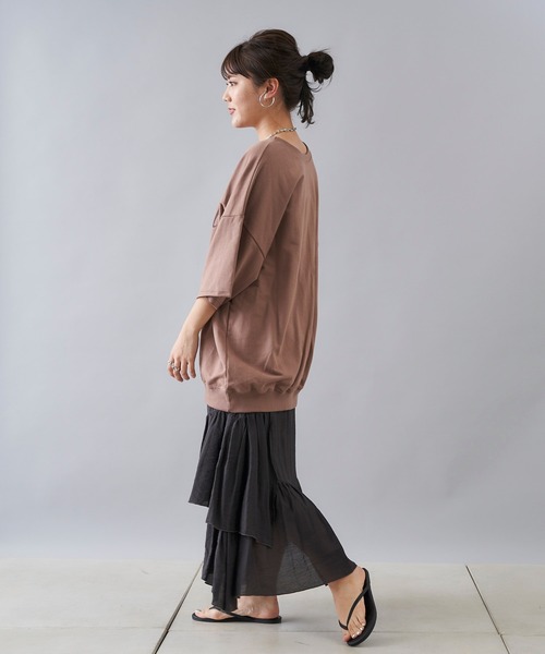 DouDou（ドゥドゥ）の「ティアードスカート（スカート・レディース・ホワイト/チャコールグレー・FREE）」の5枚目の写真