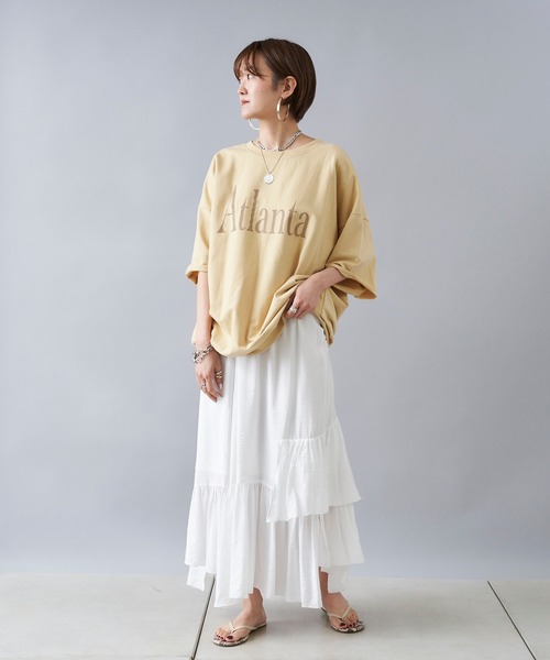 DouDou（ドゥドゥ）の「ティアードスカート（スカート・レディース・ホワイト/チャコールグレー・FREE）」の13枚目の写真