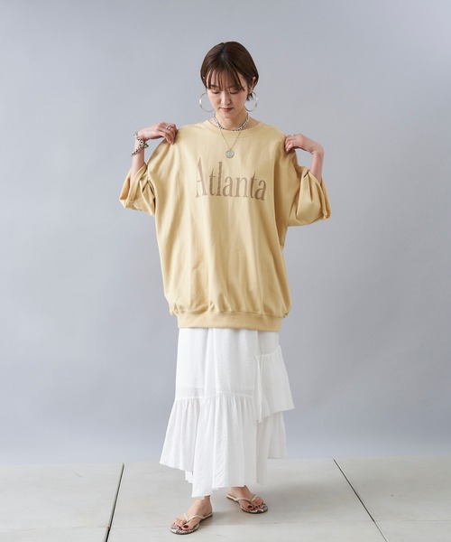 DouDou（ドゥドゥ）の「ティアードスカート（スカート・レディース・ホワイト/チャコールグレー・FREE）」の4枚目の写真