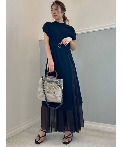 Chicwish◆サイドスリット◆配色◆ニット◆ワンピース[送料込] She's Closet（シーズクローゼット）の「メッシュ編み透かし柄