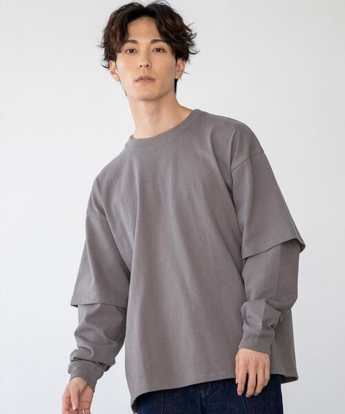 coen by Mr.SZK（コーエンバイミスタースズキ）の「フェイクレイヤードビッグＴシャツ【coen × Mr.SZK】（Tシャツ/カットソー・メンズ・ホワイト/グレー/ブラック・LARGE/MEDIUM/SMALL/X-LARGE）」の12枚目の写真