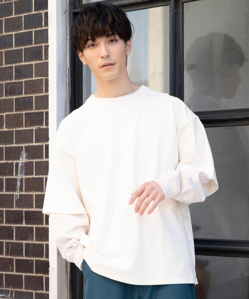 coen by Mr.SZK（コーエンバイミスタースズキ）の「フェイクレイヤードビッグＴシャツ【coen × Mr.SZK】（Tシャツ/カットソー・メンズ・ホワイト/グレー/ブラック・LARGE/MEDIUM/SMALL/X-LARGE）」の14枚目の写真