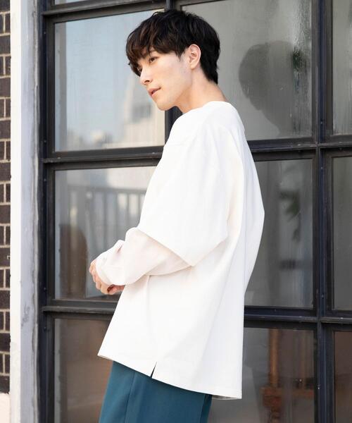 coen by Mr.SZK（コーエンバイミスタースズキ）の「フェイクレイヤードビッグＴシャツ【coen × Mr.SZK】（Tシャツ/カットソー・メンズ・ホワイト/グレー/ブラック・LARGE/MEDIUM/SMALL/X-LARGE）」の15枚目の写真