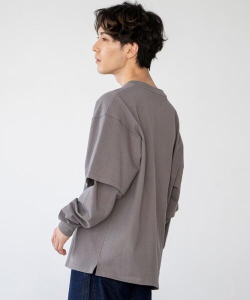 coen by Mr.SZK（コーエンバイミスタースズキ）の「フェイクレイヤードビッグＴシャツ【coen × Mr.SZK】（Tシャツ/カットソー・メンズ・ホワイト/グレー/ブラック・LARGE/MEDIUM/SMALL/X-LARGE）」の16枚目の写真