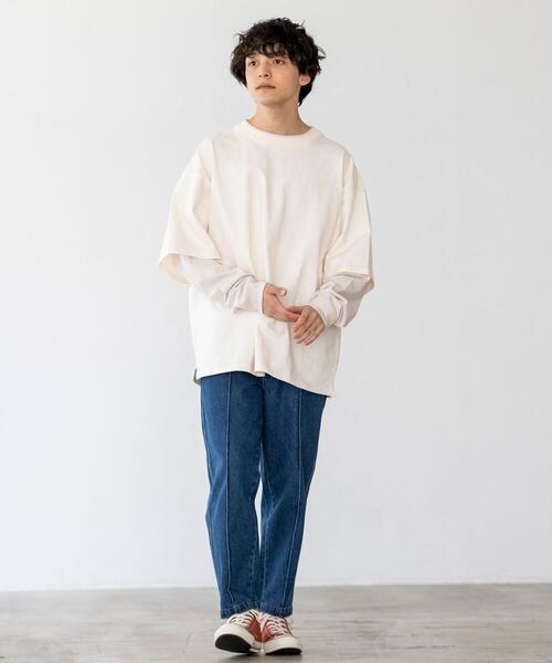 coen by Mr.SZK（コーエンバイミスタースズキ）の「フェイクレイヤードビッグＴシャツ【coen × Mr.SZK】（Tシャツ/カットソー・メンズ・ホワイト/グレー/ブラック・LARGE/MEDIUM/SMALL/X-LARGE）」の21枚目の写真