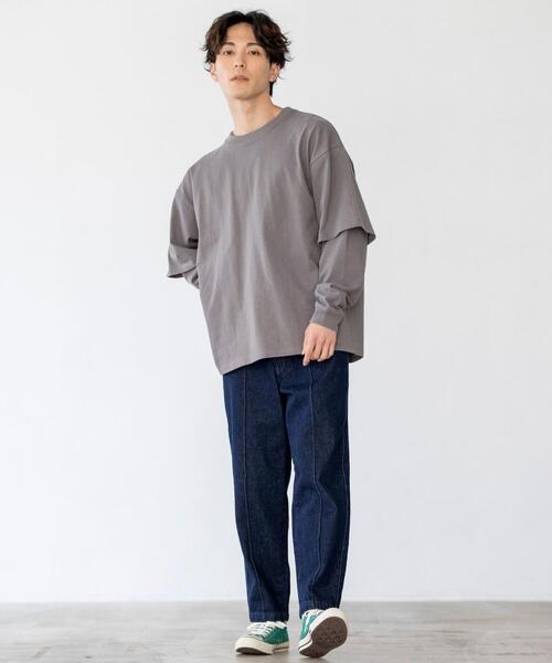 coen by Mr.SZK（コーエンバイミスタースズキ）の「フェイクレイヤードビッグＴシャツ【coen × Mr.SZK】（Tシャツ/カットソー・メンズ・ホワイト/グレー/ブラック・LARGE/MEDIUM/SMALL/X-LARGE）」の22枚目の写真