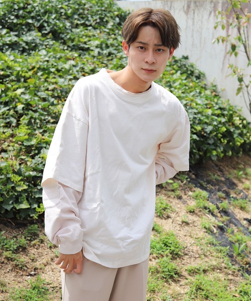 coen by Mr.SZK（コーエンバイミスタースズキ）の「フェイクレイヤードビッグＴシャツ【coen × Mr.SZK】（Tシャツ/カットソー・メンズ・ホワイト/グレー/ブラック・LARGE/MEDIUM/SMALL/X-LARGE）」の5枚目の写真