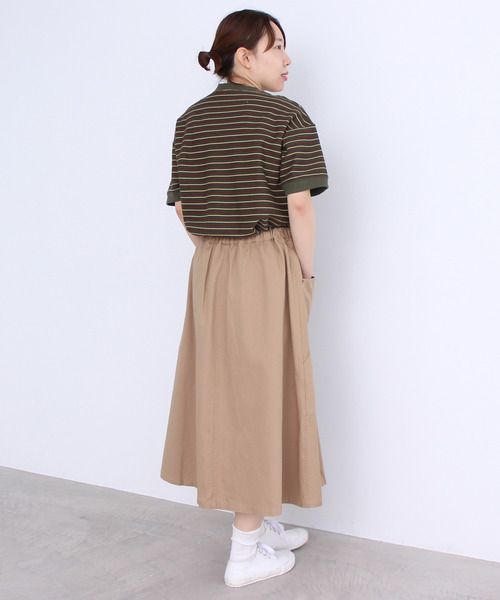 PAR ICI(パーリッシィ)の「ヘリンボンボーダー Tシャツ(Tシャツ/カットソー・レディース・カーキ/ブラウン・FREE)」の20枚目の写真