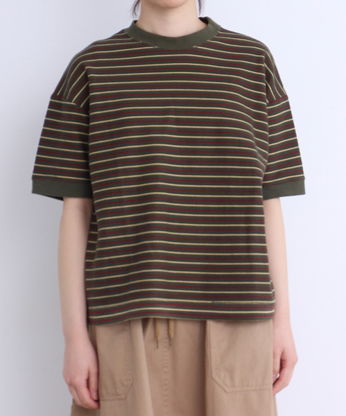 PAR ICI(パーリッシィ)の「ヘリンボンボーダー Tシャツ(Tシャツ/カットソー・レディース・カーキ/ブラウン・FREE)」の21枚目の写真