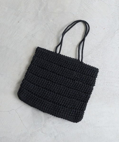 note et silence （ノートエシロンス）の「ナイロン透かし編みバッグ（トートバッグ・レディース・ピンク/ブラック・FREE）」の2枚目の写真
