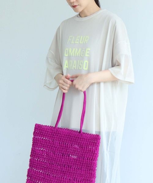 note et silence （ノートエシロンス）の「ナイロン透かし編みバッグ（トートバッグ・レディース・ピンク/ブラック・FREE）」の16枚目の写真